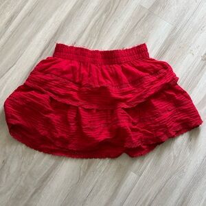 Day + Moon | Red ruffle skirt